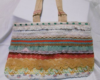 Handmade purse, Vintage Lace