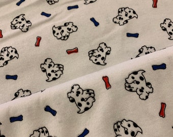 Knit doggy and bones fabric.                                 1 yard and 32”.      2/22
