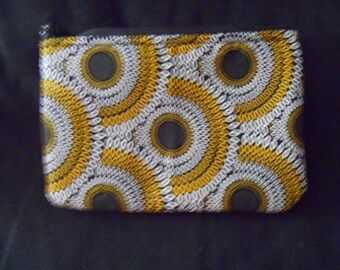 Handmade Coin Purse, wallet, change, make-up case, mod print