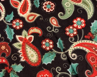 Paisley print, red and green fabric 1yd. 34” x 42”.    8/22