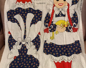 Vintage, Sewing panel, to make and stuff a doll,  rag doll.          18” x  42”