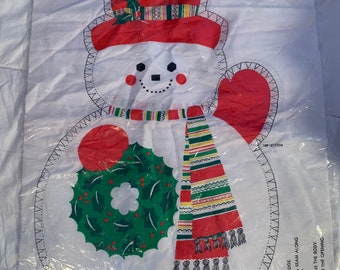 Snowman sewing panel, pillow, wall hanging