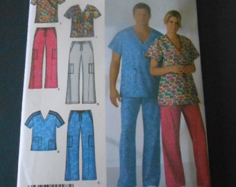 Vintage Simplicity sewing pattern 4378, size M, L, XL Unisex shirts an pants, scrub shirts