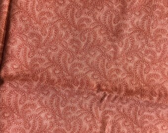 Paisley print fabric, peachy/pink, 21”L x 40”W