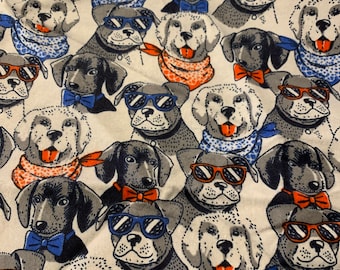 Flannel dog print fabric, out of print. Puppies,    25”    5/22