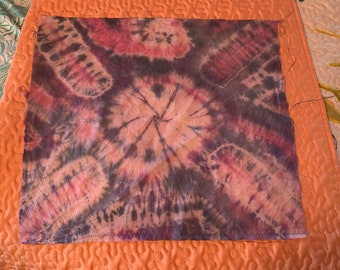 FQ tie dyed, hand done, 18”x20” tie dyed fabric, unique designs