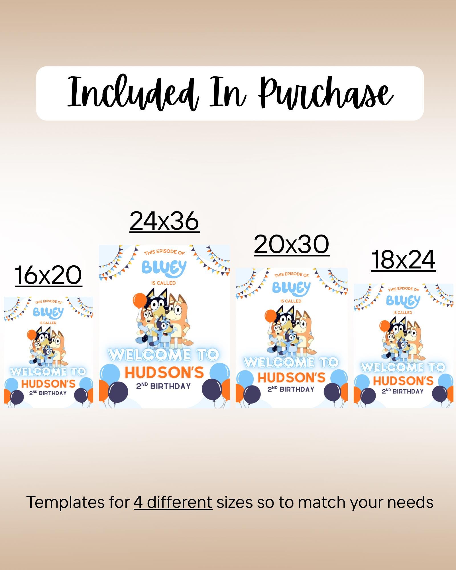 Bluey Welcomesign Bluey Welcome Sign | Bluey Birthday Party Welcome Sign | Editable Canva ...