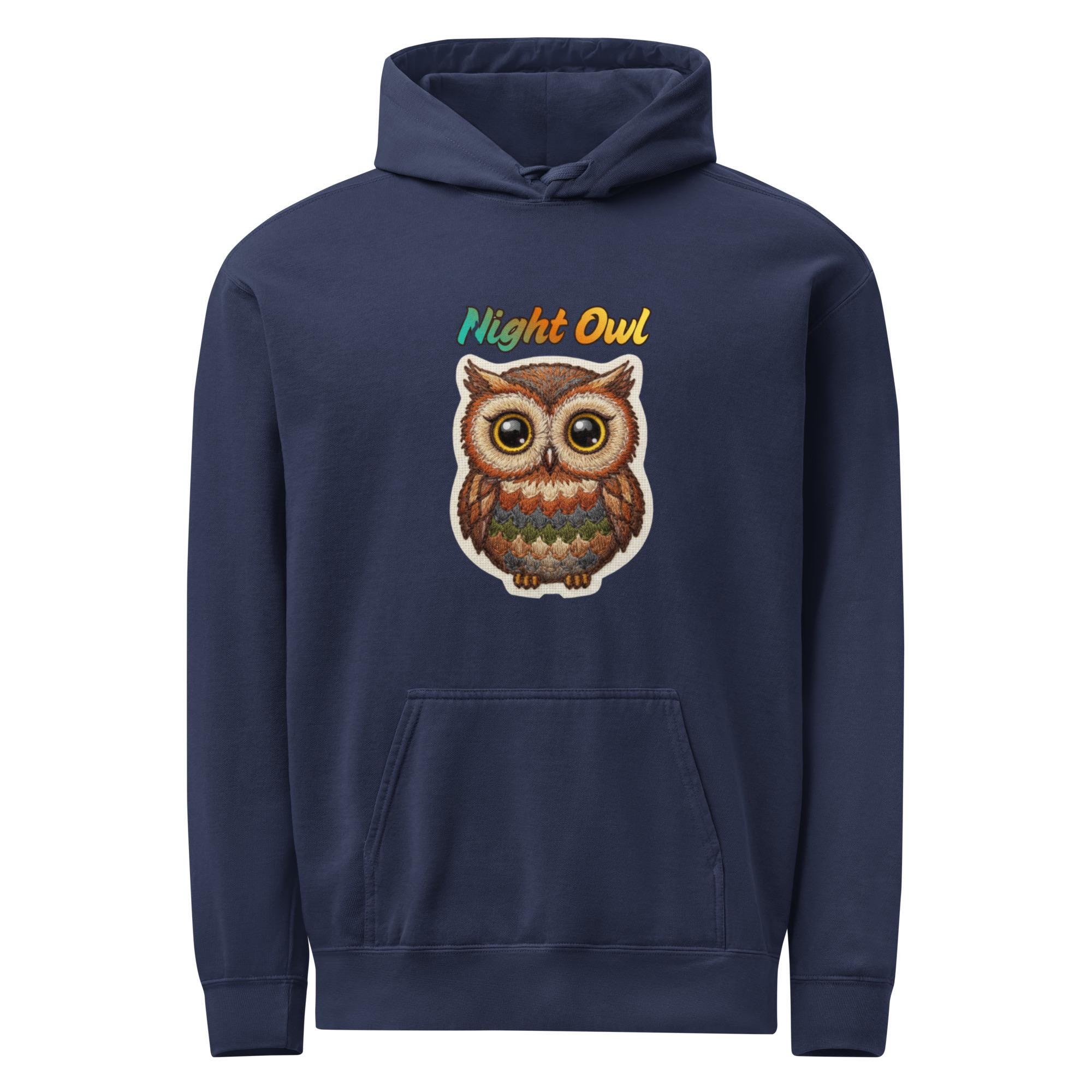 Design Sweater, Unisex Bird Graphic Hoodie, Geometric Owl Pullover, Modern Animal Art Apparel