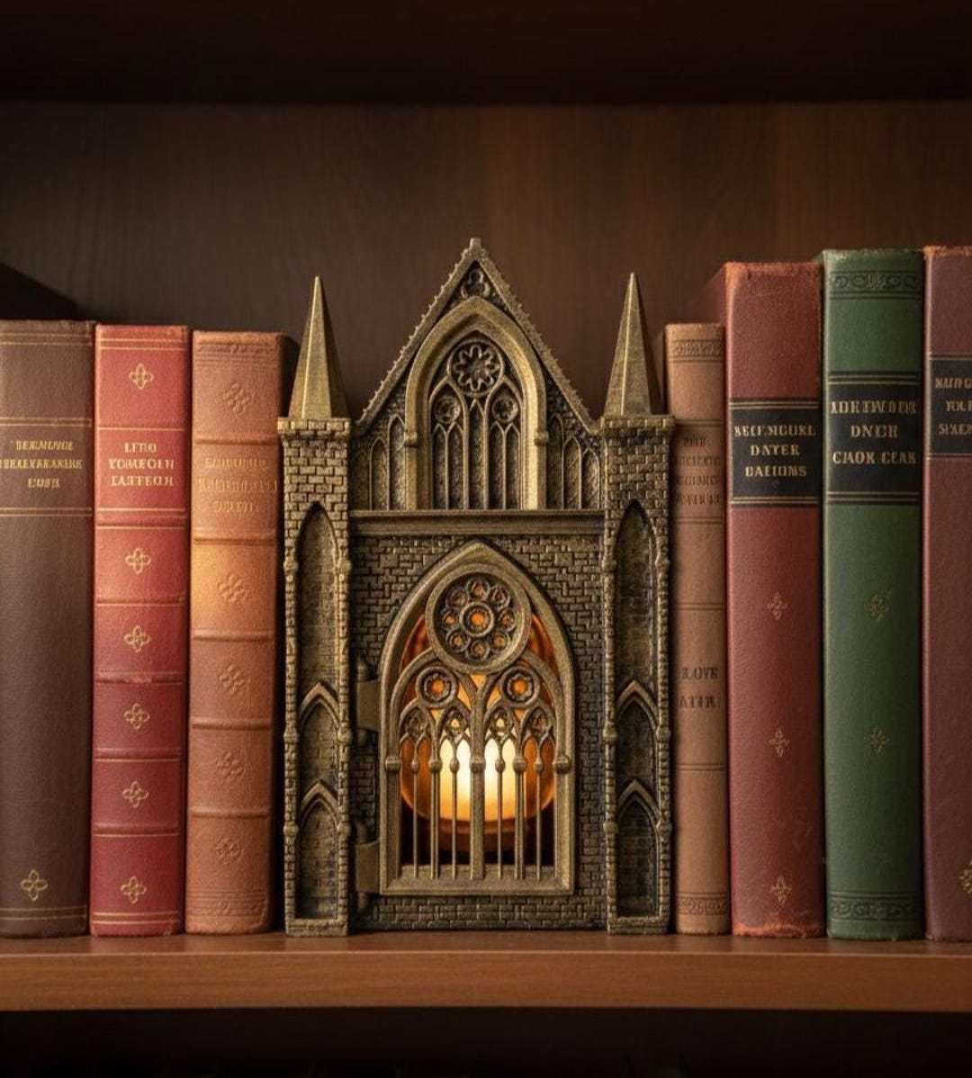 Gothic Cathedral Book Nook - Lighted Bookshelf Insert - Dark Academia ...
