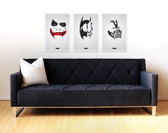 Dark Knight Villain Poster Set – Gritty Comic Wall Art (Digital Download)