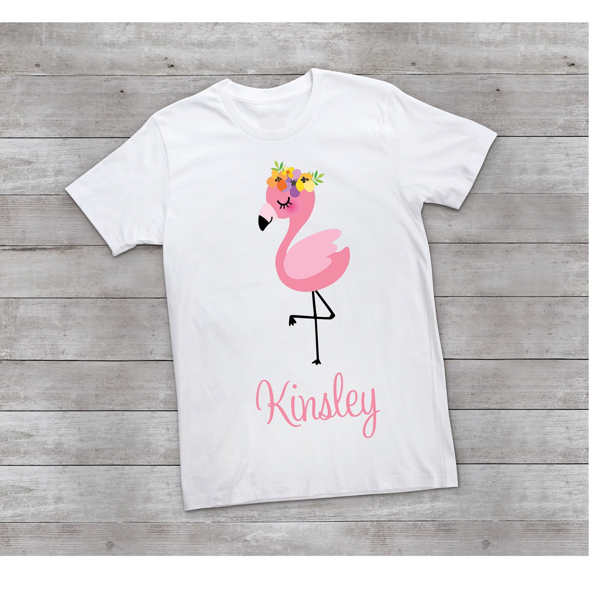 Camisa de flamenco para niñas camisa de cumpleaños flamingo Etsy