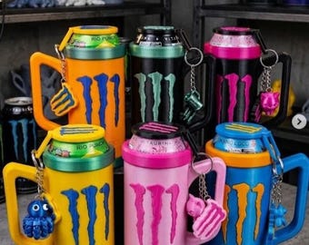 3-in-1 500ml Can Holder with Snack Compartment, Lid & Can Opener |Gamer Gift | Custom Colors