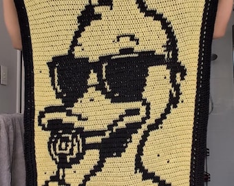 Lollipop Duck Baby Blanket Mosaic Crochet Pattern (grid and written instructions)