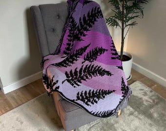 Fern Mosaic Crochet Pattern (grid and written instructions)