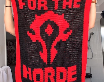 For The Horde Wall Hanging Mosaic Crochet Pattern (grid and written instructions)