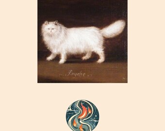 Psyche Persian Cat Portrait Print, Francis Sartorius Old Master Style, Wall Art (Digital Download)