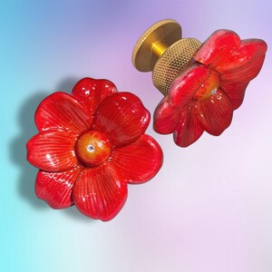Classic Floral Boho Cabinet Pull. Colorful Cabinet Knobs