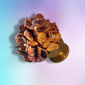 Handmade Floral Cabinet Knob with Swarovski Crystals, Burgundy Gold Decorative Drawer Pull, Luxury Flower Furniture Hardware, Unique Gift