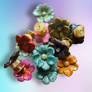 Drawer Knobs, Floral Cabinet Pulls, Boho Dresser Knobs Hardware, Furniture Accessories