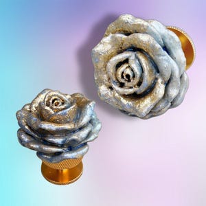 Drawer Knobs Oversized  Floral Cabinet Pulls, Boho Dresser Knobs Hardware, Furniture Accessories