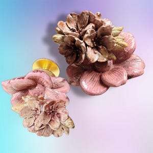 Drawer Knobs Oversized  Floral Cabinet Pulls, Boho Dresser Knobs Hardware, Furniture Accessories