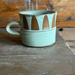 Espresso Cup Blue and Brown Clay Patterned image 4