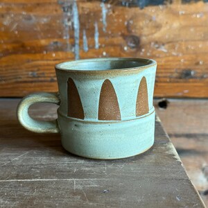 Espresso Cup Blue and Brown Clay Patterned image 2