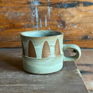 Espresso Cup Blue and Brown Clay Patterned image 1