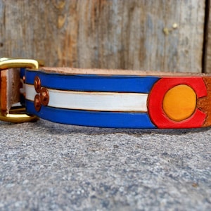 Colorado - sculpté, usiné et peint au colorado drapeau cuir chien