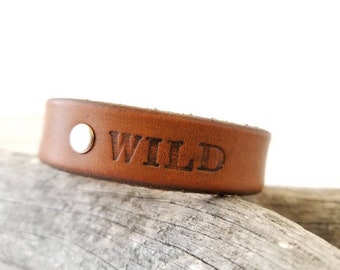 Wild leather cuff bracelet