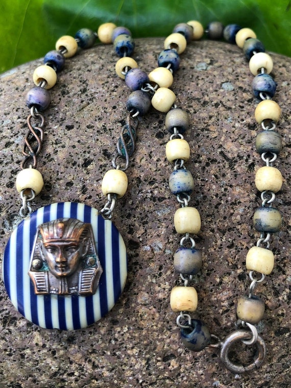 Rare unique antique hand crafted beads Egyptian b… - image 1