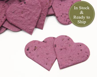Plantable Seed Paper Confetti Hearts, COLOR- Pomegranate, SIZE- One Inch, Wedding Favor Idea, Bridal Shower Favors, Baby Shower Favors