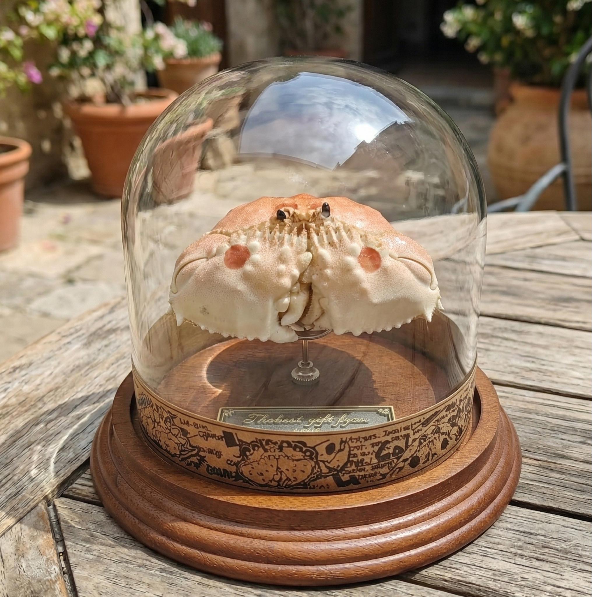 Shamefaced Shamefaced Crab Taxidermy in Glass Dome,crab Specimen,nautical ...