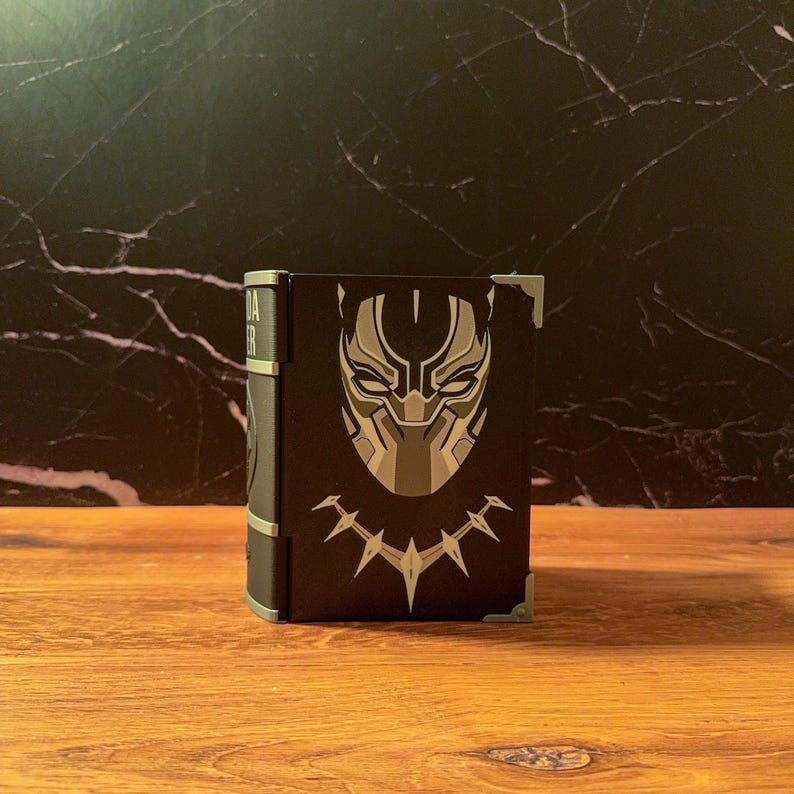 MTG Commander Deck Box, Wakanda Forever, Marvel Inspired Deck Case, 3D Printed, Dice Storage, Magnetic Closure, 100 Sleeved Cards image 1