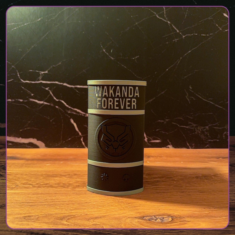 MTG Commander Deck Box, Wakanda Forever, Marvel Inspired Deck Case, 3D Printed, Dice Storage, Magnetic Closure, 100 Sleeved Cards image 4
