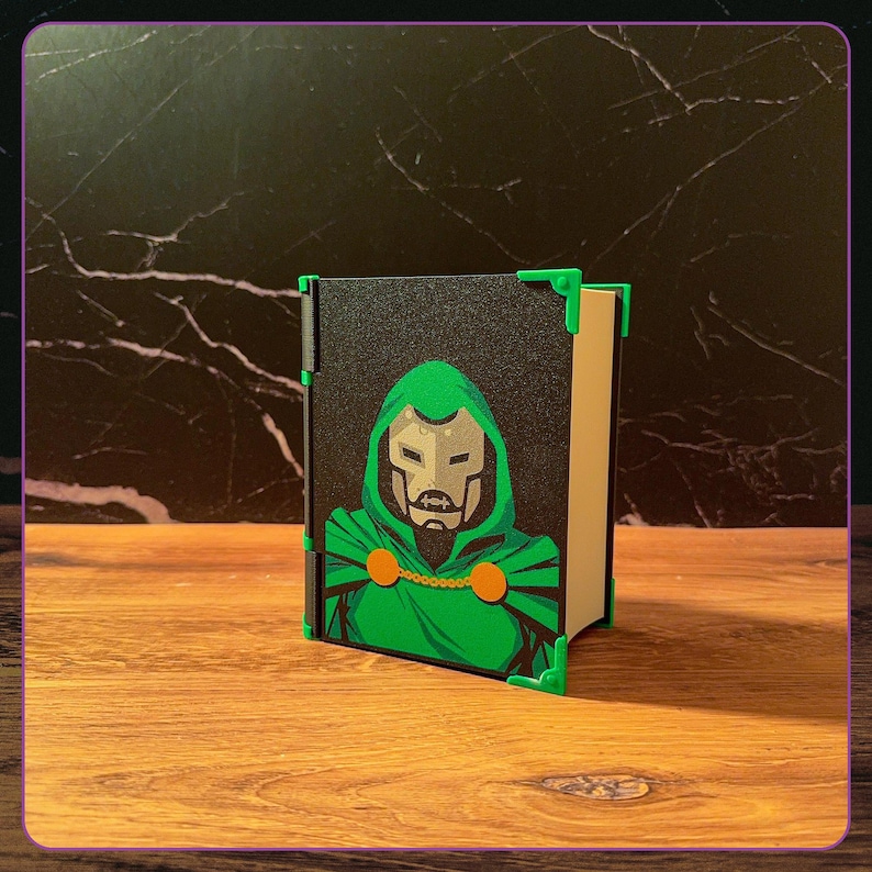 MTG Commander Deck Box, Doom Prevails, Marvel Inspired Deck Case, 3D Printed, Dice Storage, Magnetic Closure, 100 Sleeved Cards image 2