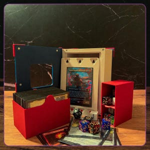 MTG Prismari Spellbook Deck Box, Custom Commander College Book Case, 3D Printed, Dice Storage, Magnetic Closure, 100 Sleeved Cards Bild 16