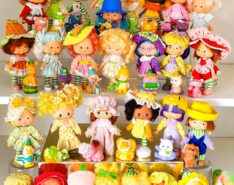 1980s Strawberry Shortcake / Party Pleaser / Sweet Sleeper dolls + pets - dolls sold separately with pets where shown  **FREE DELIVERY**