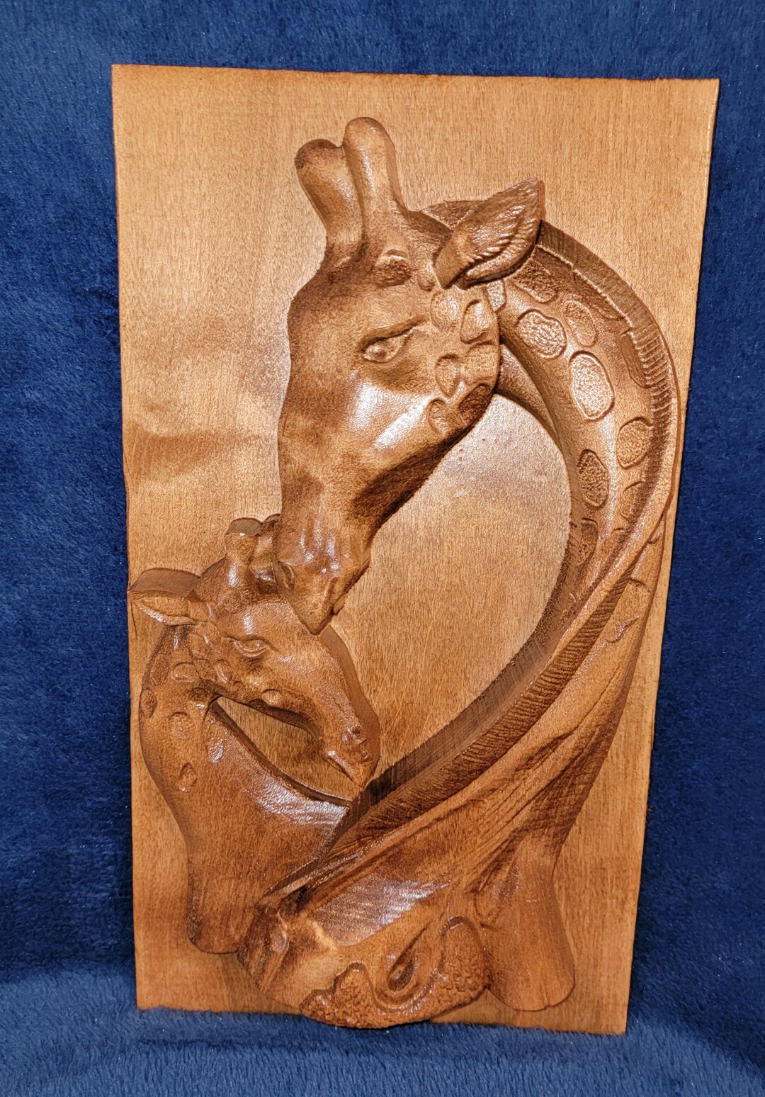 Mother Giraffe Kissing Baby on Forehead Carved - Etsy