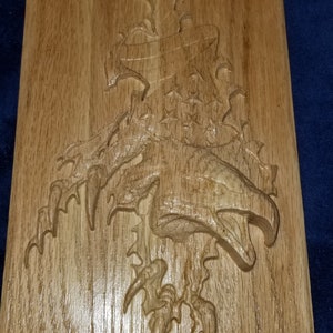 American Pride: Handcrafted Eagle Wall Art with USA Flag, Red Oak Carving and Satin Finish, Patriotic Home Decor