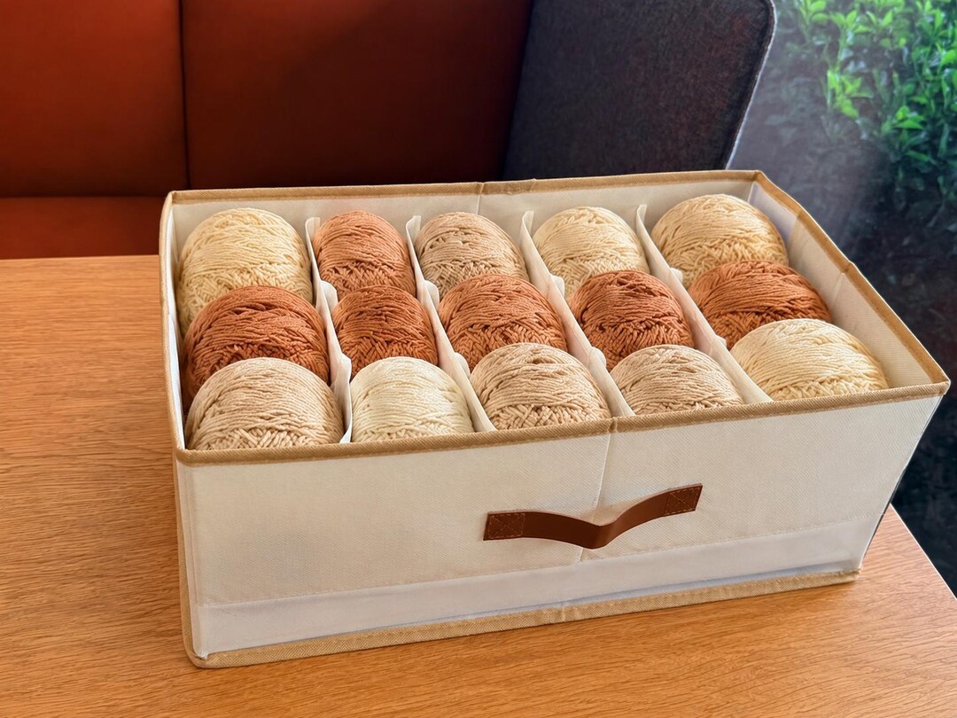 Yarn Collection Box Divided Yarn Storage Box: Knitting, Crochet Project, Craft Organizer ...