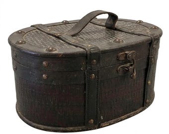 Caja de viaje antigua de la época victoriana de principios del siglo XX