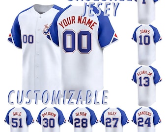 Camiseta de béisbol personalizada, camiseta con nombre y número personalizados, ropa de aficionado bordada.
