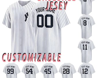Camiseta de béisbol de Nueva York personalizada, camiseta con nombre y número personalizados, ropa con costuras AII, talla para hombre/joven.