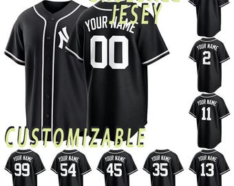 Camiseta de béisbol personalizada estilo Nueva York, camiseta con nombre y número personalizados, ropa con costuras AII