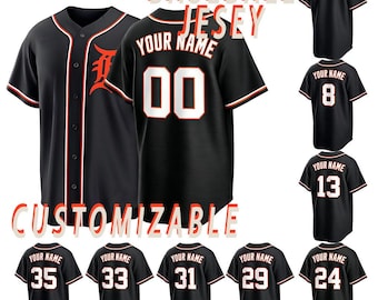 Camiseta de béisbol personalizada con costuras a medida, camiseta con nombre y número personalizados, AII Apparel