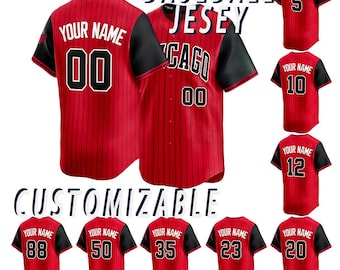 Camiseta de béisbol de Chicago personalizada, camiseta con nombre y número personalizados, ropa con costuras AII