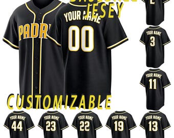 Camiseta de béisbol personalizada de San Diego, camiseta con nombre y número personalizados, ropa con costuras AII