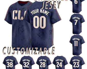 Camiseta de béisbol de Cleveland personalizada, camiseta con nombre y número personalizados, ropa con costuras AII, talla para hombre/joven.