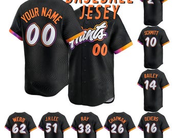 Camiseta de béisbol personalizada de San Francisco, camiseta con nombre y número personalizados, camiseta con costuras AII